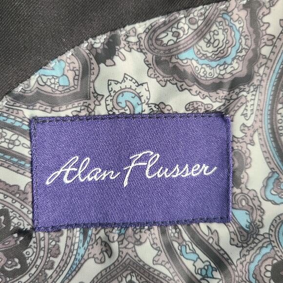 Alan Flusser Polyester Black Suit Jacket Sport Coat Men's 42S Preppy 2400 - Picture 3 of 13